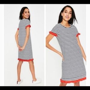 Boden striped red trim Emily dress sz 4R